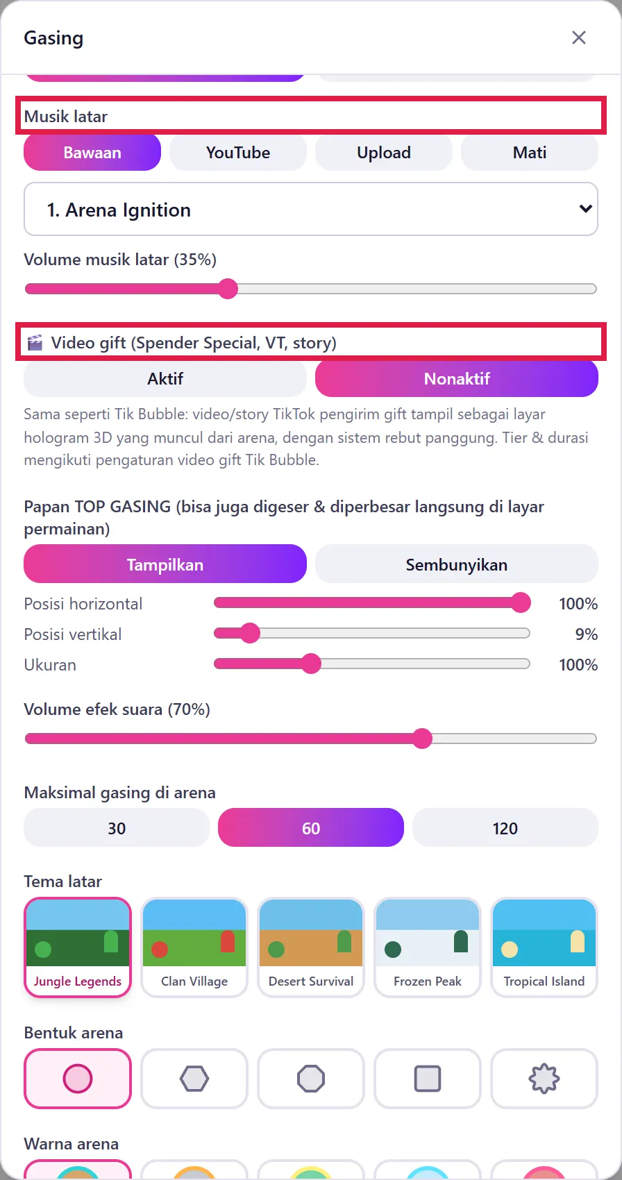 Musik latar dan Video gift