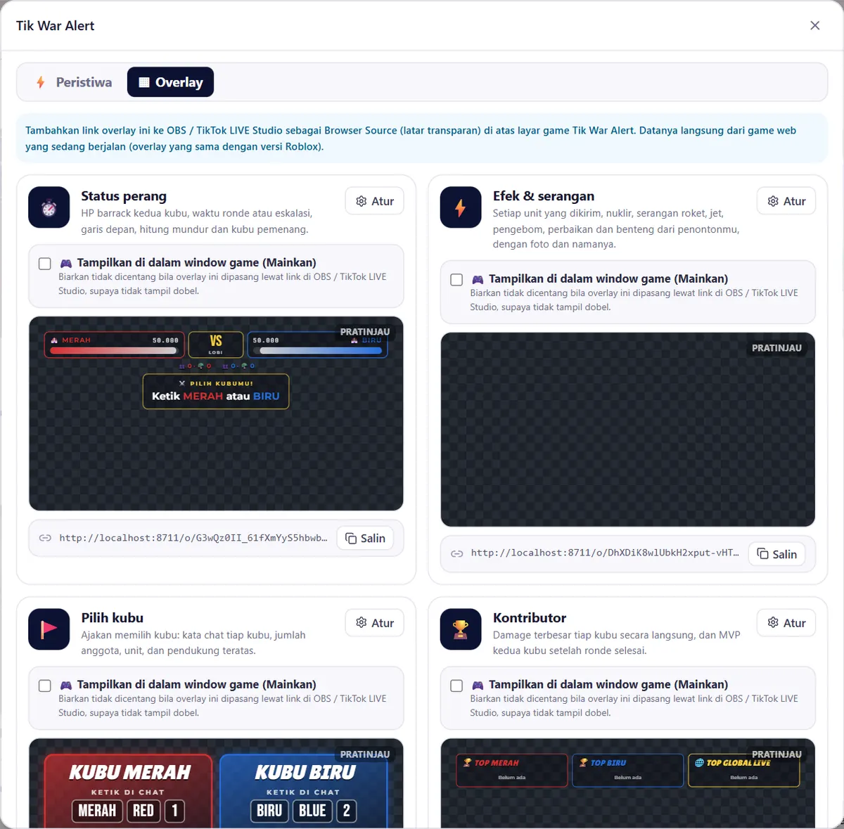 Tab Overlay Tik War Alert
