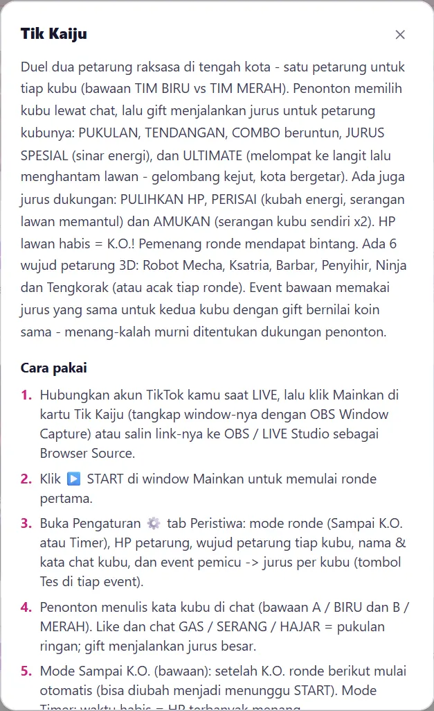 Isi Bantuan (?) Tik Kaiju