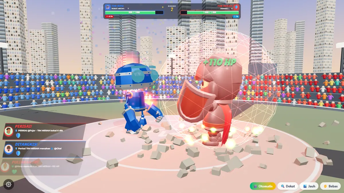 Cuplikan duel (latar teks tips)