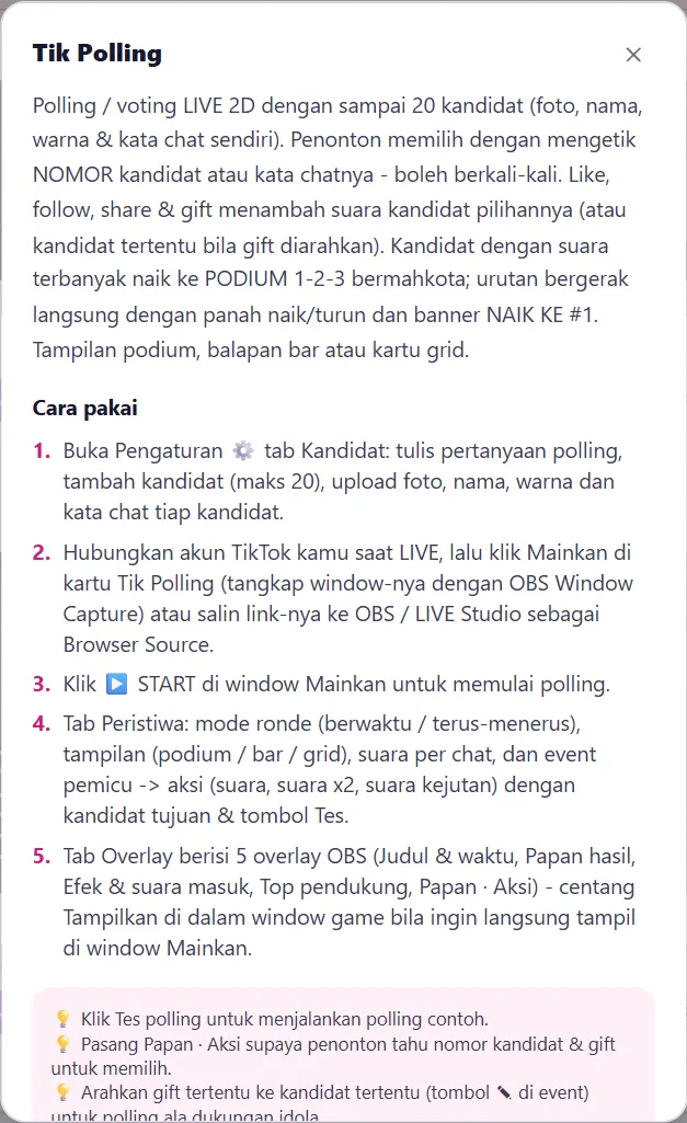 Isi Bantuan (?) Tik Polling