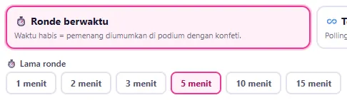 Ronde berwaktu / Terus-menerus dan Lama ronde