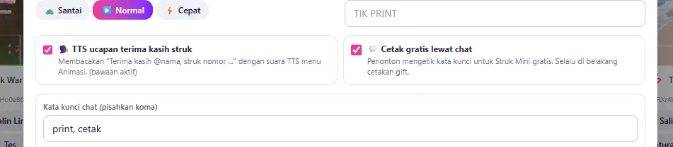 TTS ucapan terima kasih struk & Cetak gratis lewat chat