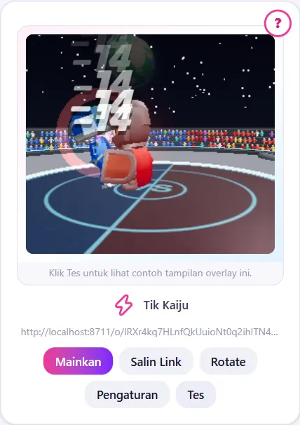 Setelah klik Tes: video sampul berganti jadi pratinjau langsung