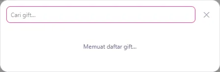 Klik Pilih gift lalu pilih satu gift dari katalog