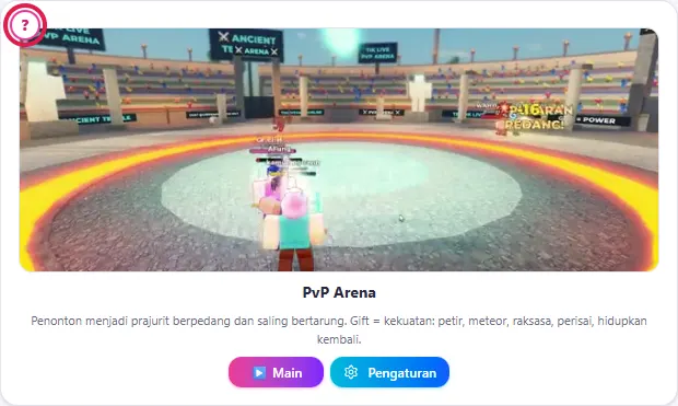 Tombol Panduan (?) di pojok kartu PvP Arena