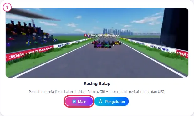 Klik ▶ Main di kartu Racing Balap